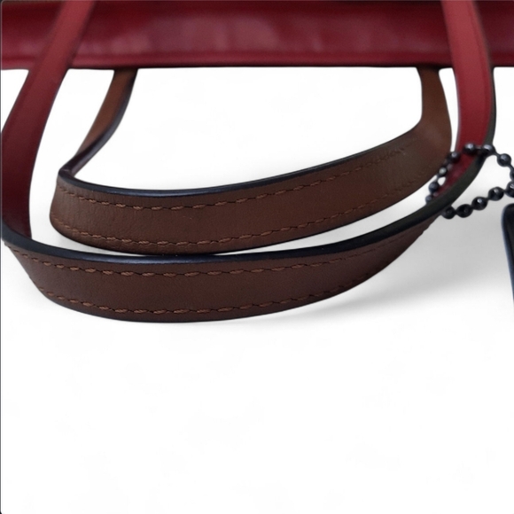 Ltd Ed DISNEY X COACH Mickey Mouse Dark Red Leather Tote Tag Shoulder Bag - Picture 13 of 16